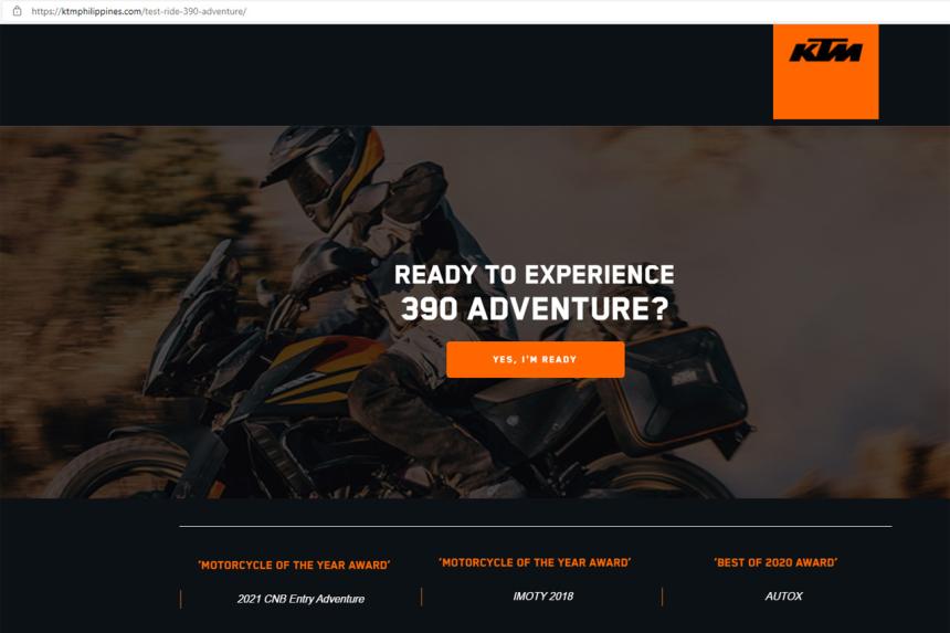 You can schedule a KTM test ride online image
