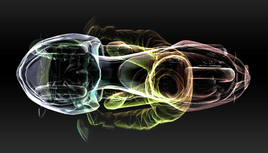 This land speed record bike has a big hole in it image