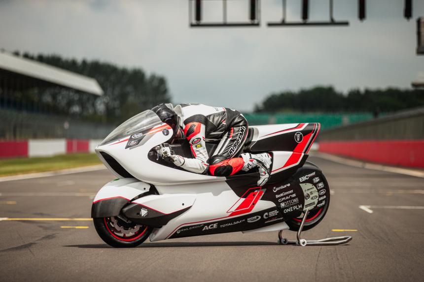 This land speed record bike has a big hole in it image