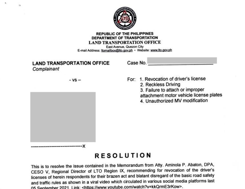 LTO revokes licenses of Zamboanga illegal street racers image