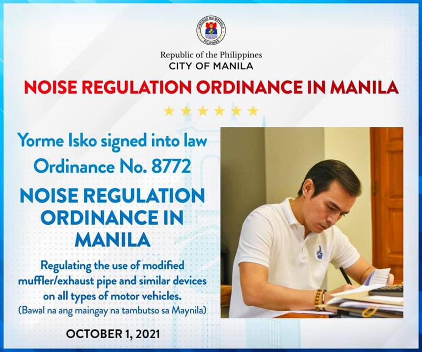 Bawal na ang maingay na tambutso sa Maynila image