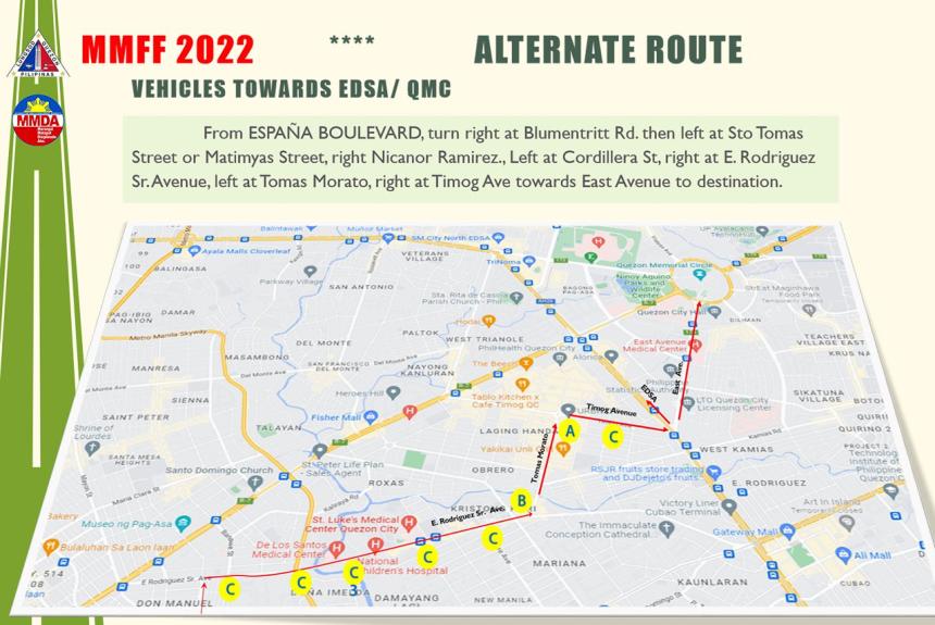 MMDA lists alternate routes for the Metro Manila Film Fest 2022 MMDA lists alternate routes for the Metro Manila Film Fest 2022 image