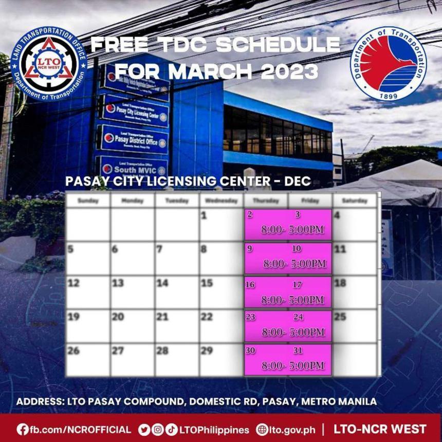 LTO Pasay is offering FREE theoretical driving courses in March LTO Pasay is offering FREE theoretical driving courses in March image