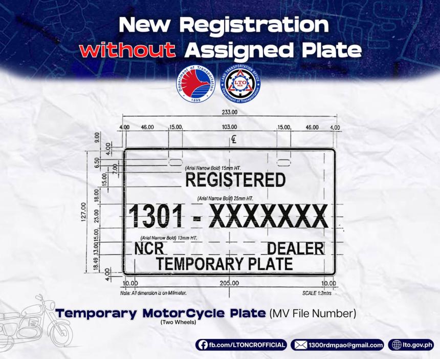 No plate number? This is the new format for improvised/temporary plates No plate number? This is the new format for improvised/temporary plates image