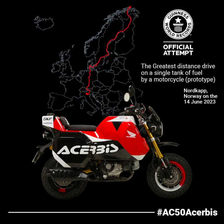 Acerbis sets world record 4,183 km travel in one full tank image