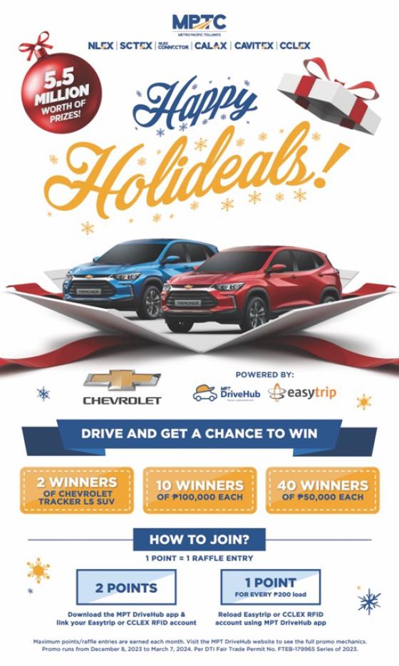MPTC brings back Happy Holideals, 2 SUVs to be given away image