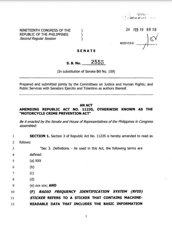 Senate OKs Doble Plaka Law amendments image