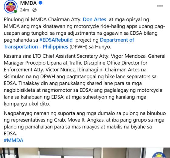 MMDA says MC Taxi operators support MC Lane, other plans image