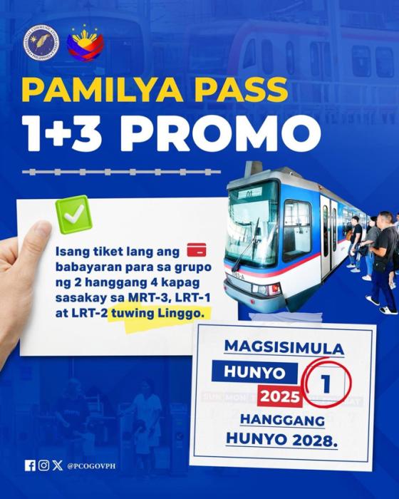 Government launches ‘Pamilya Pass 1+3’ and riders could benefit too Government launches ‘Pamilya Pass 1+3’ and riders could benefit too image