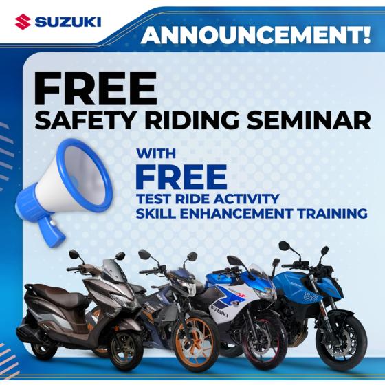 You can now book Suzuki PH for a FREE safety riding seminar You can now book Suzuki PH for a FREE safety riding seminar image