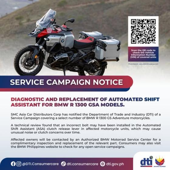 BMW Motorrad PH issues recall on its R 1300 GS Adventure BMW Motorrad PH issues recall on its R 1300 GS Adventure image
