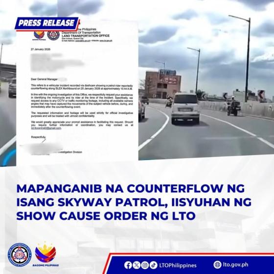 LTO to issue SCO on erring Skyway Stage 3 traffic enforcer image