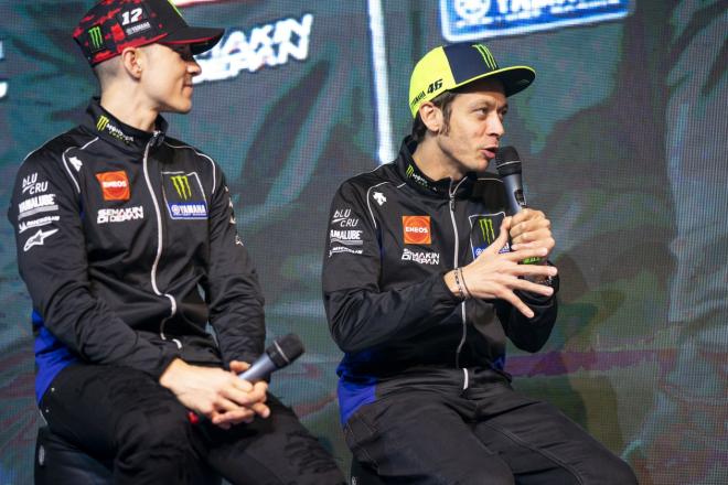 Monster turns 2019 Yamaha MotoGP team black and blue image