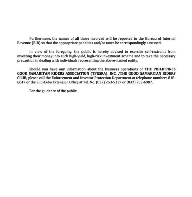SEC warns against 