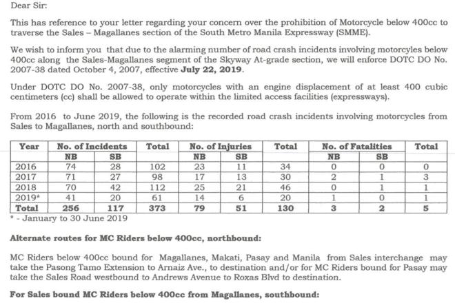 Skyway O&M releases motorcycle road crashes figures on Osmena image