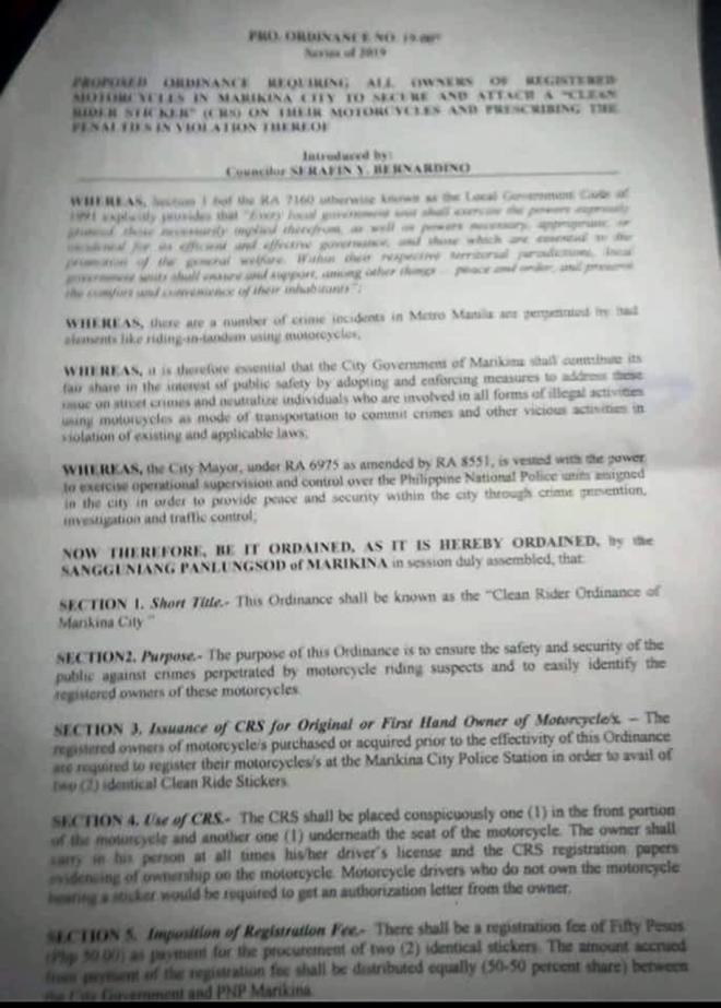 Marikina City soon to require