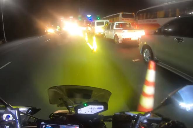2020 BOSS Ironman participant counterflowing, speeding on highway image
