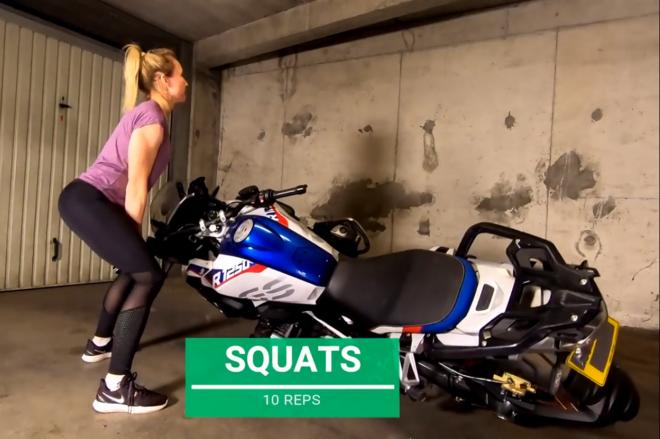 Woman uses her BMW 1250 GS as tool to stay fit during lockdown image