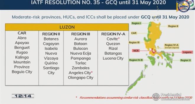 GCQ, ECQ, no CQ: Official list of areas and quarantine levels image