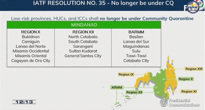 GCQ, ECQ, no CQ: Official list of areas and quarantine levels image