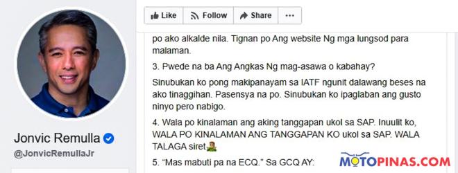 Cavite Governor twice denied by IATF to allow backriding image