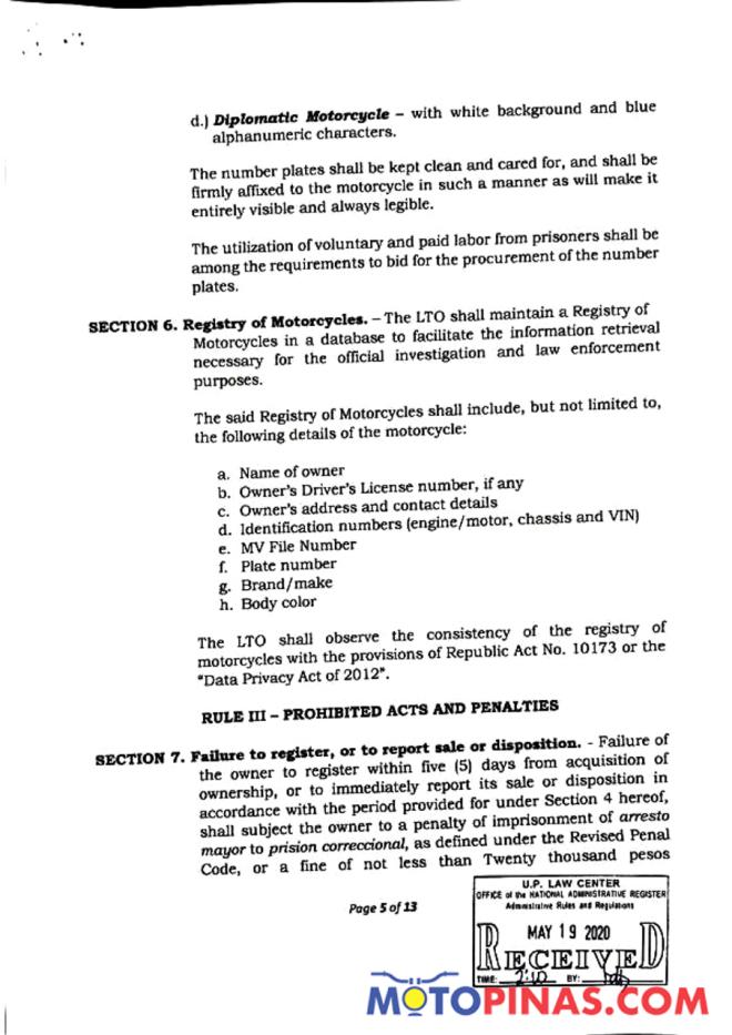 LTO: reporting of sale, transfer of ownership now in effect image