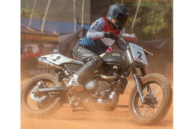 Royal Enfield building flat track racers image
