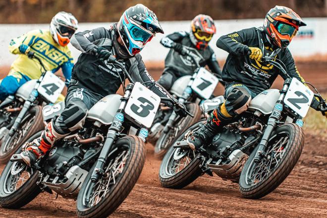 Royal Enfield building flat track racers image