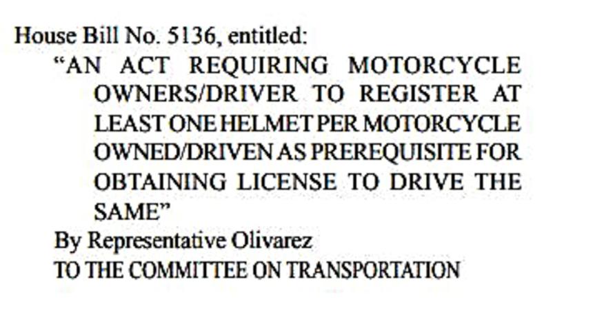Riders should register their helmets with the LTO – Olivarez image