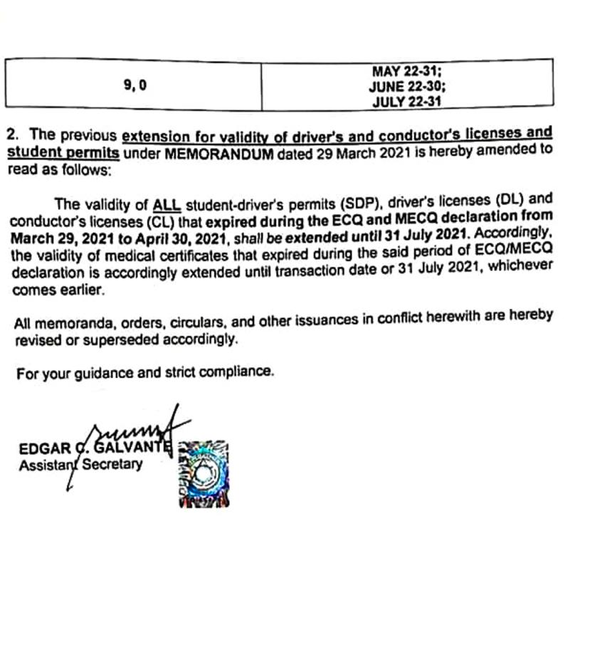 LTO issues new memo extending validity of DLs, vehicle image
