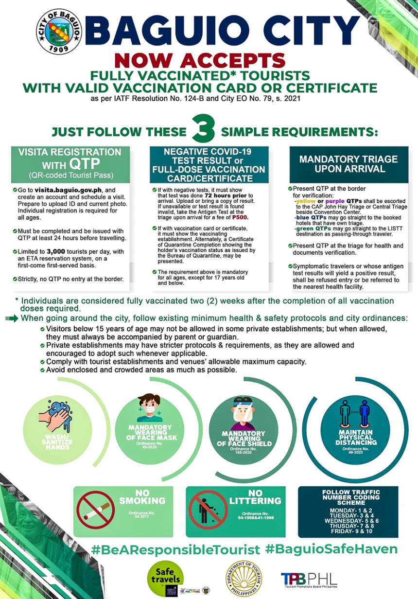 Fully-vaccinated tourists now welcome in Baguio image