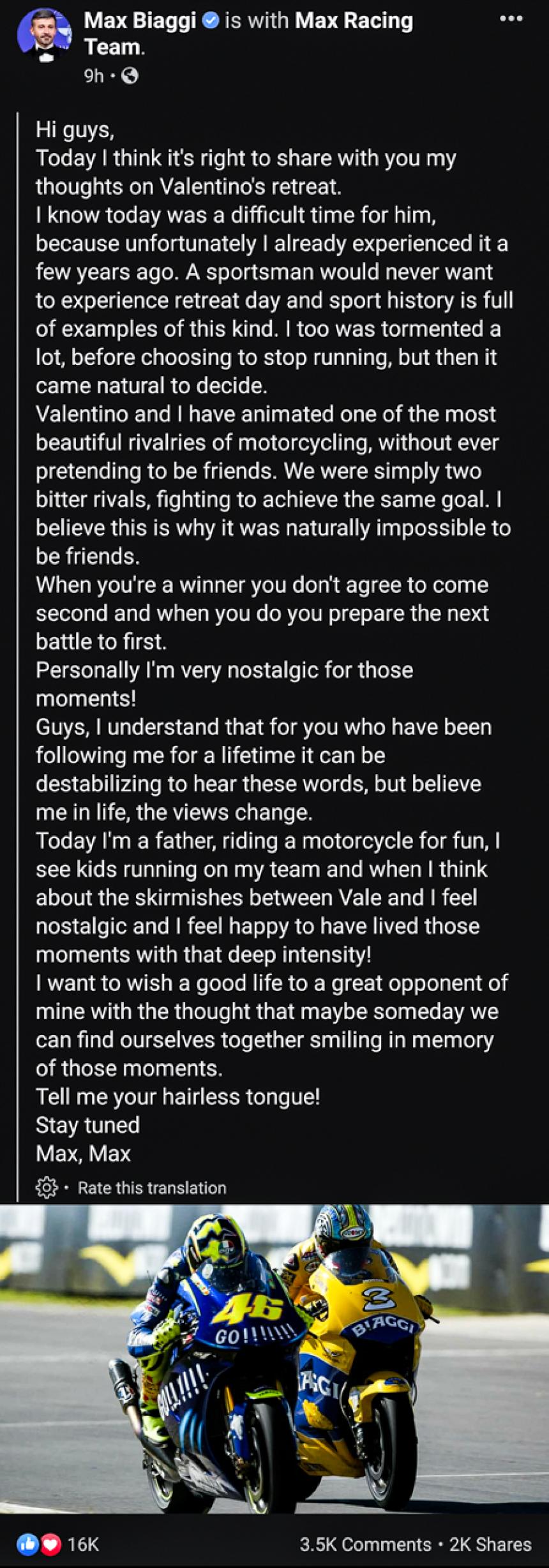 Rossi calls it quits after 25 years image