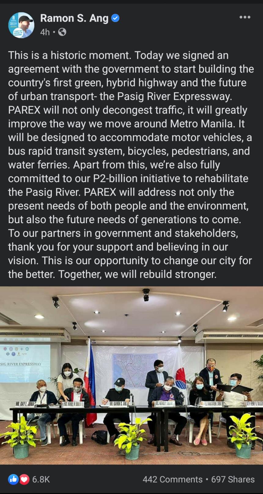 Pasig River Expressway to include cyclists, pedestrians, but not sub-400 motorcycles image
