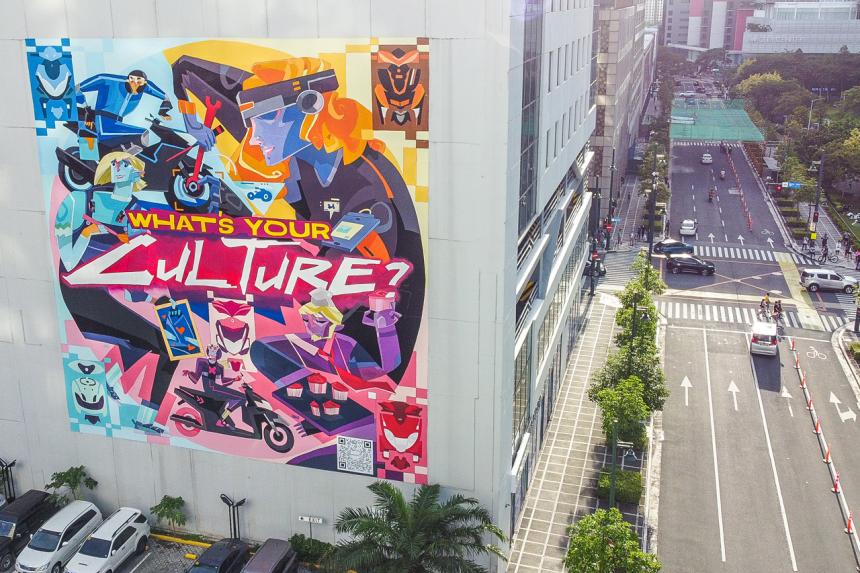 Yamaha tags BGC building with gigantic Mio mural image