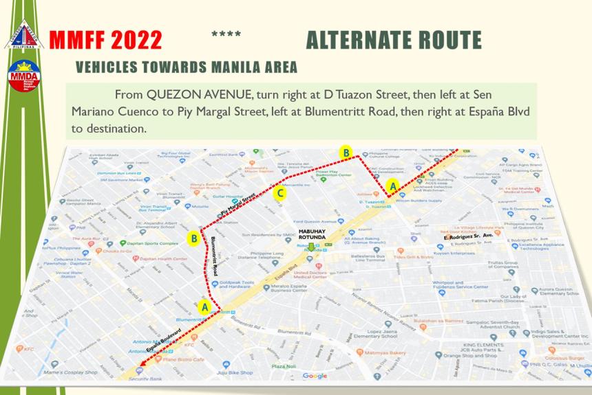 MMDA lists alternate routes for the Metro Manila Film Fest 2022 MMDA lists alternate routes for the Metro Manila Film Fest 2022 image