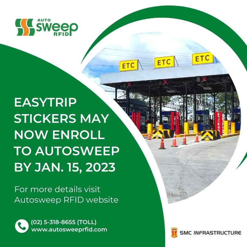 Easytrip RFID users can enroll to Autosweep starting January 2023 Easytrip RFID users can enroll to Autosweep starting January 2023 image