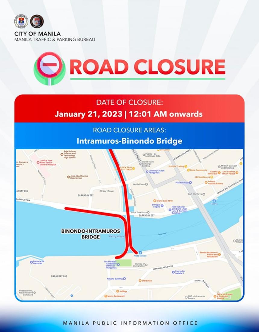 Heads up: Manila closes bridges for CNY 2023 Heads up: Manila closes bridges for CNY 2023 image