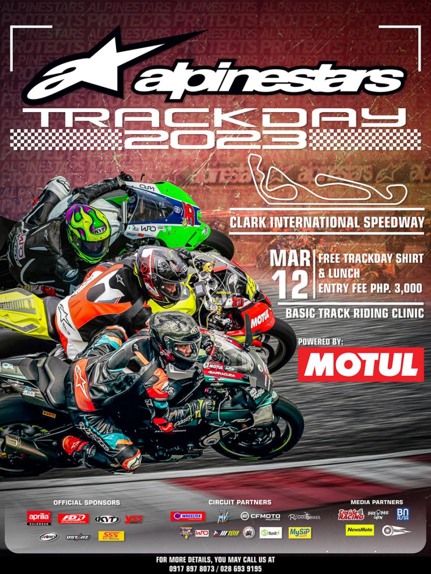 4th Alpinestars Trackday all set on March 12 4th Alpinestars Trackday all set on March 12 image