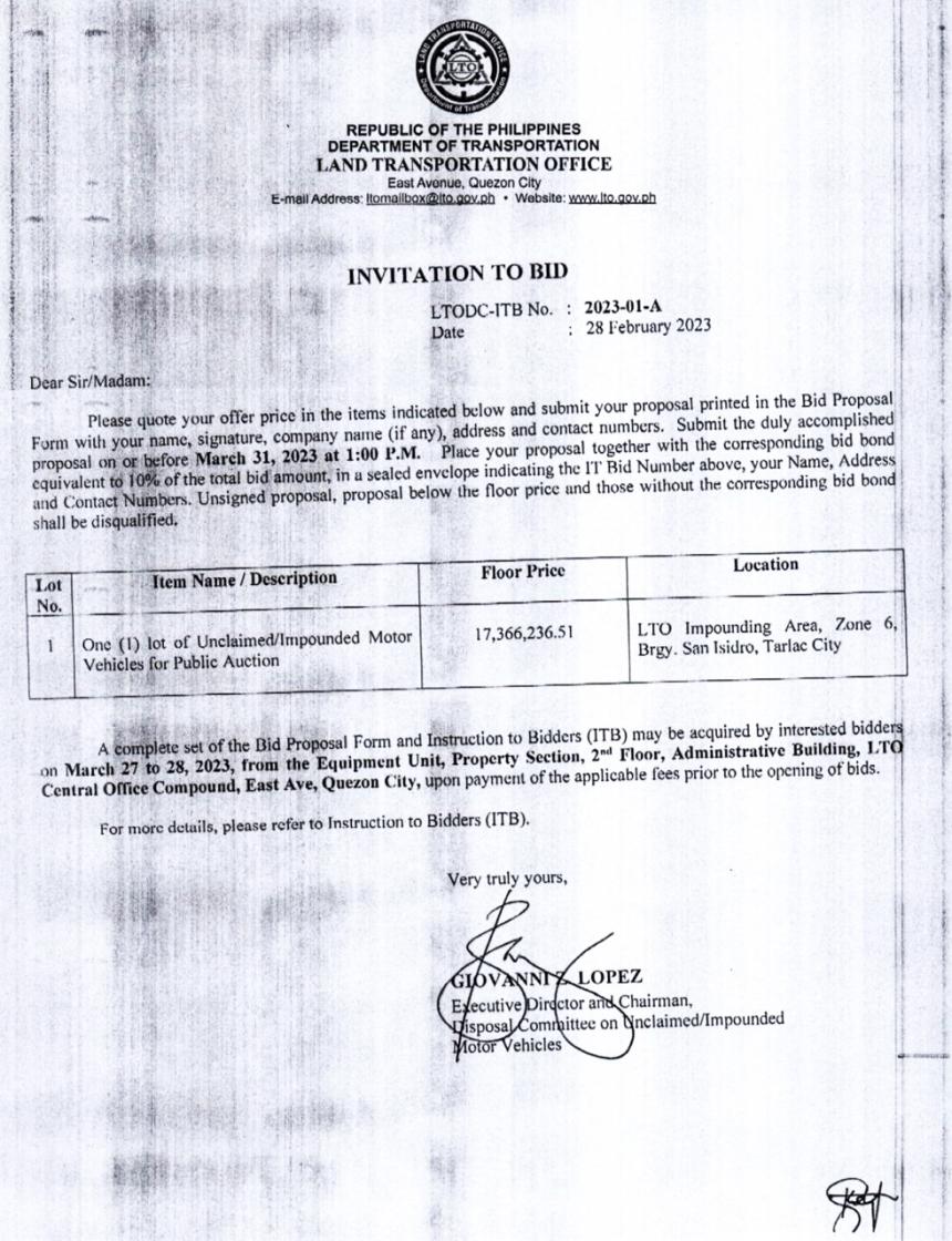 LTO to auction impounded motorcycles, other vehicles starting PHP17M LTO to auction impounded motorcycles, other vehicles starting PHP17M image