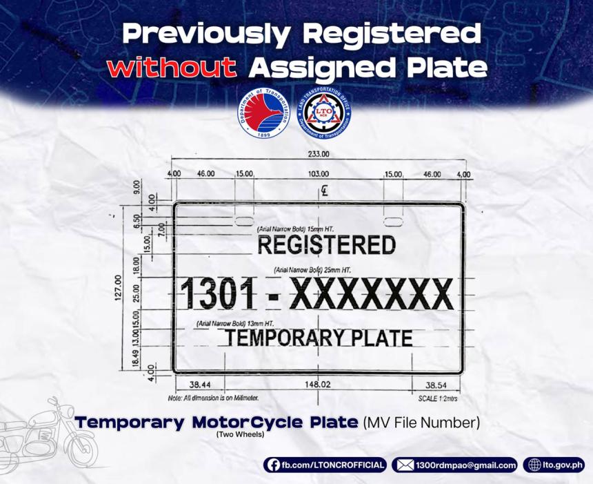 No plate number? This is the new format for improvised/temporary plates No plate number? This is the new format for improvised/temporary plates image
