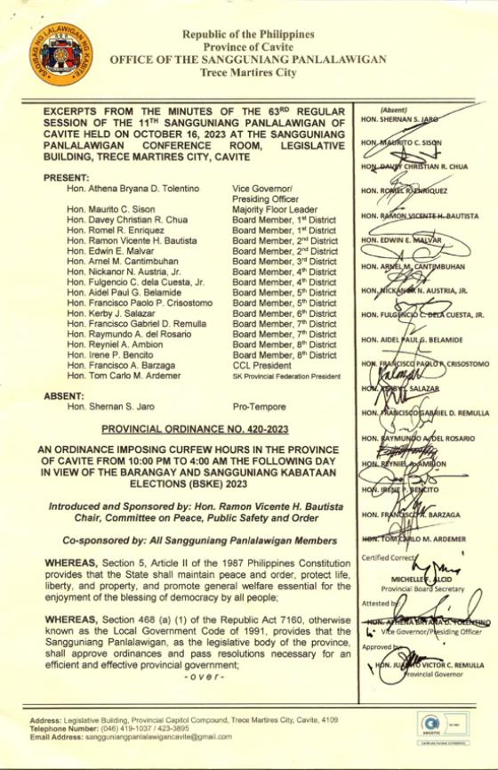 ICYMI: Cavite-wide curfew in effect, no age exemption ICYMI: Cavite-wide curfew in effect, no age exemption image