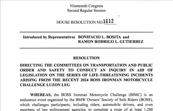 Solon wants probe on BOSS Ironman Motorcycle Challenge Solon wants probe on BOSS Ironman Motorcycle Challenge image