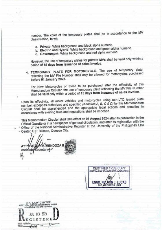 LTO to implement No plate, No travel for 2023-2024 motorcycles LTO to implement No plate, No travel for 2023-2024 motorcycles image
