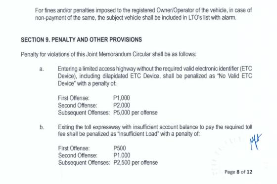 Tollways to penalize motorists with insufficient/no RFID starting Aug. 31 Tollways to penalize motorists with insufficient/no RFID starting Aug. 31 image