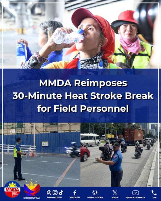 MMDA brings back 'heat stroke break' MMDA brings back 'heat stroke break' image