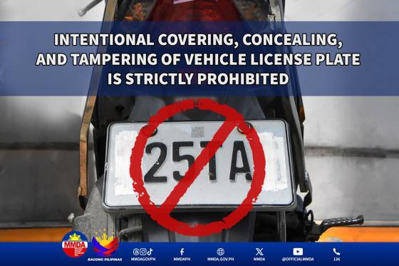 MMDA: intentional covering, tampering of license plate PHP 5K penalty MMDA: intentional covering, tampering of license plate PHP 5K penalty image