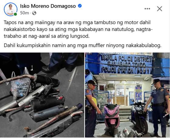 Yorme Isko ‘samples’ loud pipe offenders Yorme Isko ‘samples’ loud pipe offenders image