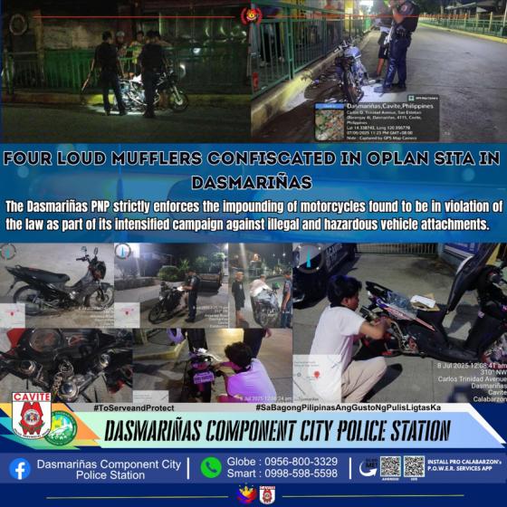 Dasmarinas now confiscates loud pipes, says it is against PD 96 Dasmarinas now confiscates loud pipes, says it is against PD 96 image