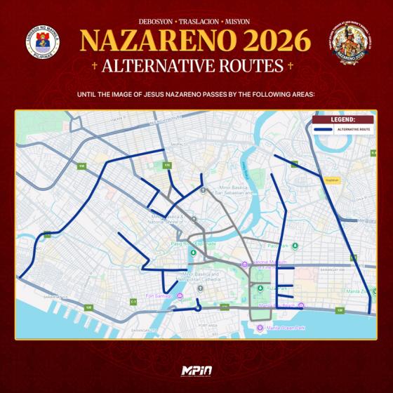 Manila closes roads on Jan. 9 for this year's Traslacion Manila closes roads on Jan. 9 for this year's Traslacion image