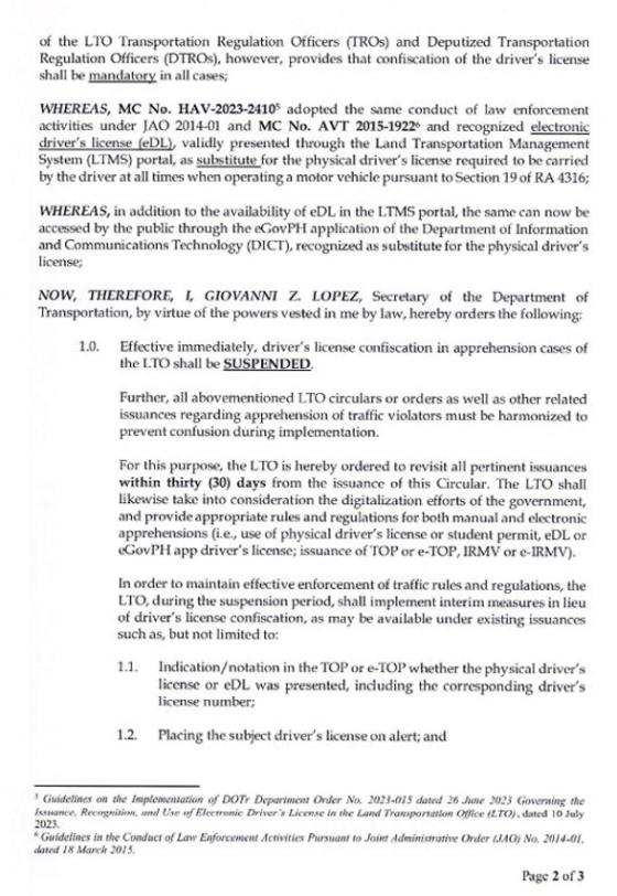 New DOTr memo on DL confiscation, 15 working day window explained New DOTr memo on DL confiscation, 15 working day window explained image
